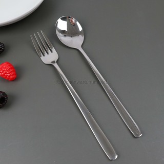 KITCHENWARE_NUMBER1 ช้อนส้อมเกาหลีด้ามจับแบน ปากไม่คม สแตนเลส304!