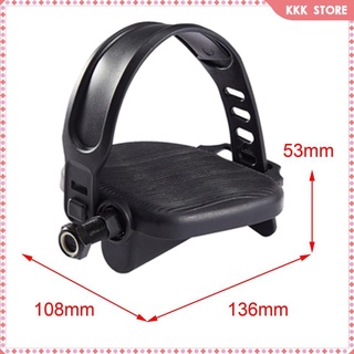 Exercise Bike Pedals with Adjustable Straps Non Slip 1/2-Inch or 9/16-Inch Spindle Bicycle Pedal