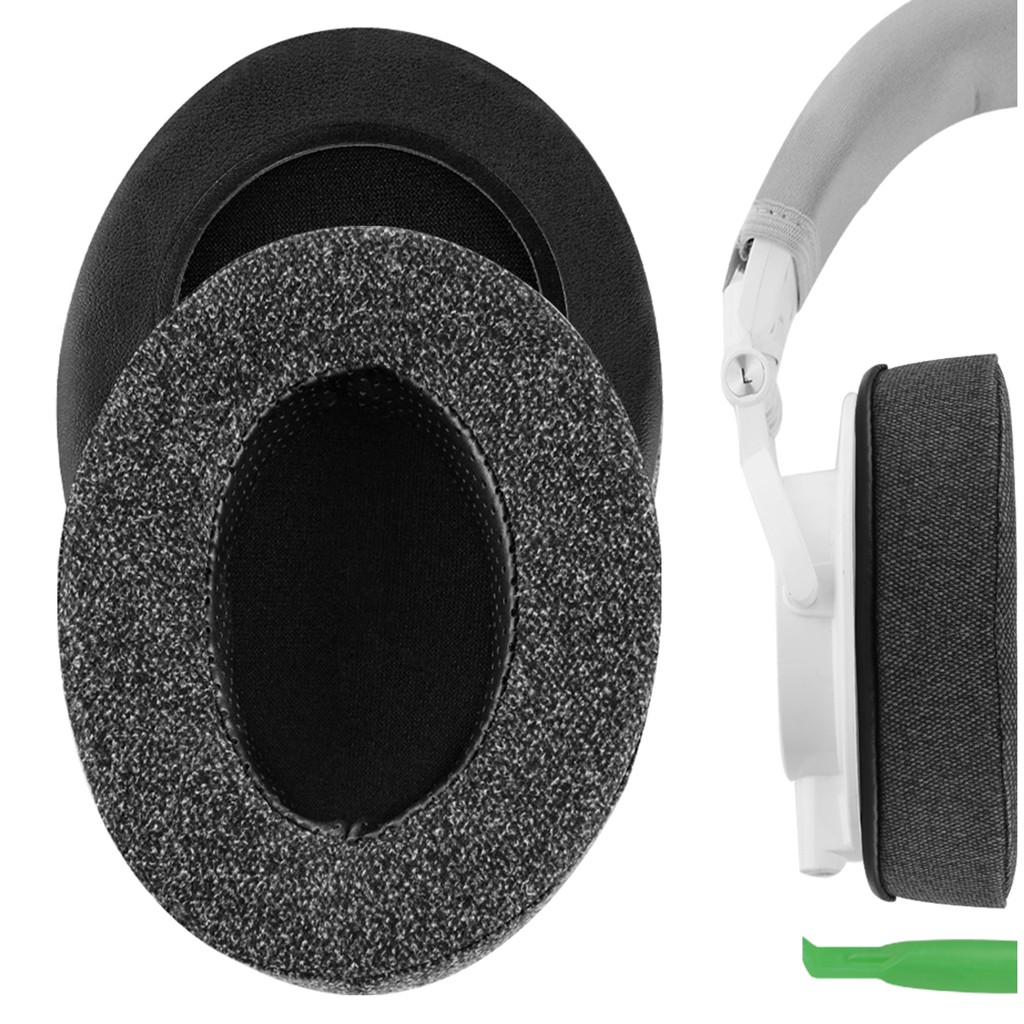 Geekria แผ่นรองหูฟังทดแทนผ้าลินินสําหรับ Audio Technica ATH-M50XBT, M50xBT2, M50X แผ่นรองหูฟัง, อะไห