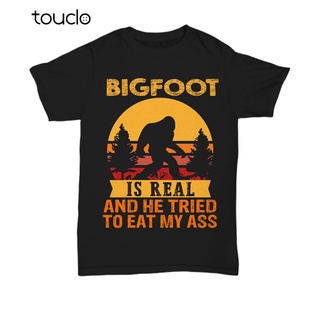 Bn3d9we23 เสื้อยืดลําลอง ผ้าฝ้าย แขนสั้น พิมพ์ลาย Bigfoot Is Real Sasquatch Believer สําหรับตั้งแคมป์ เดินป่า VVB32EW449