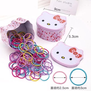 100 Pcs-กล่องหญิงที่มีสีสันยางวงดนตรีผมหางม้ายางรัดผม Elastic Hair Bands เด็กแฟชั่นอุปกรณ์เสริมผม