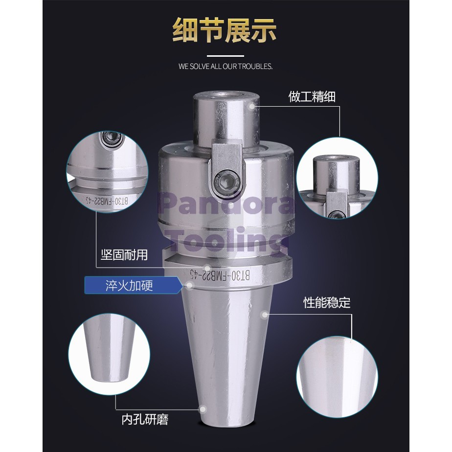 CNC Milling Tool Holder BT30/BT40 FMB22 Machining Center CNC High Precision Flat Tool Holder Connect