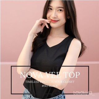 【RTร้านแฟชั่น】Pela.bkk - Nova Vee tank เสื้อกล้ามคอวี  สีดำ (Black)ใหม่