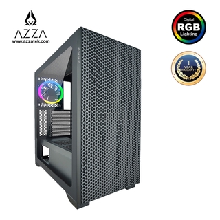 AZZA ATX Mid Tower Tempered Glass ARGB Gaming Case HIVE 450 - Black