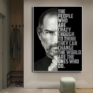 ภาพโปสเตอร์ ผ้าแคนวาส พิมพ์ลาย Steve Jobs Motivational Quote สําหรับตกแต่งผนัง สํานักงาน