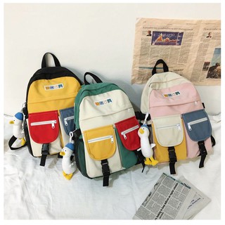 พร้อมส่ง!! กระเป๋าเป้ Kab Kab backpack ส่งฟรี ใบนี้แถมพวงกุญแจเป็ดก๊าบๆให้ทุกใบ!!