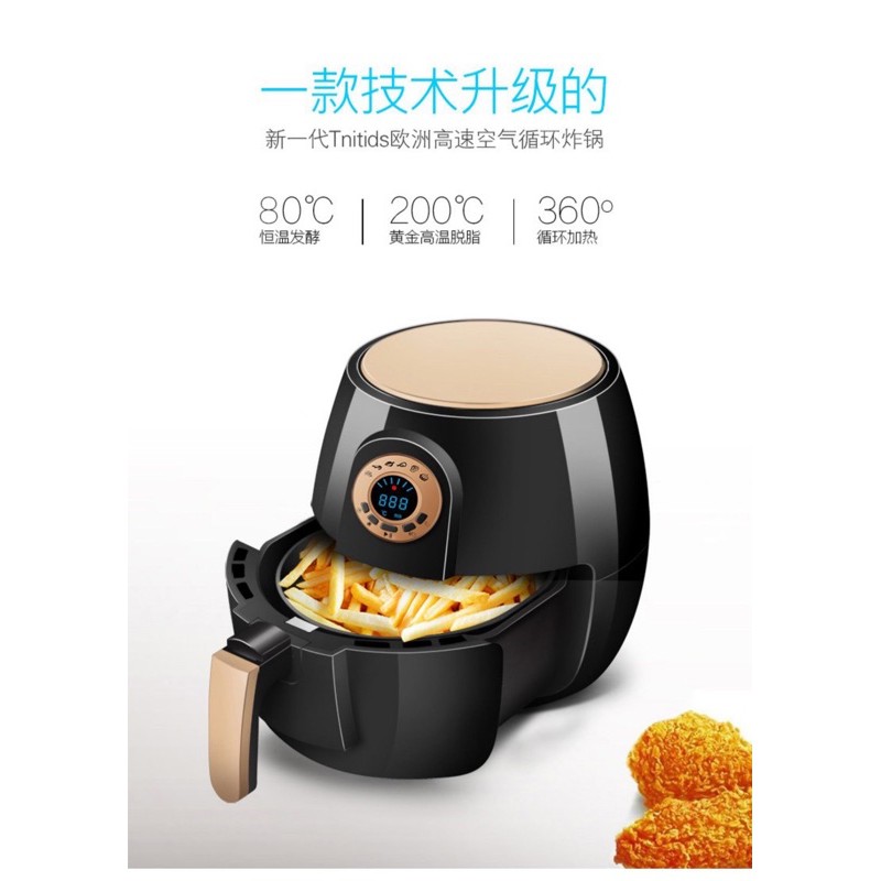 Ashton Air Fryer, Mini Air Fryer, Oil Free Fryer, Multi-Function Oven (1000W, Black)