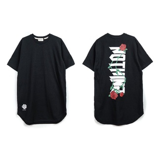 เสื้อยืดโอเวอร์ไซส์DSL001 เสื้อยืดผู้ชาย GM-TEE-124 NOTHING ROSE BLACK LONG TEE เสื้อยืด แนวสตรีท GRIMYTH เสื้อผู้ชายเท่