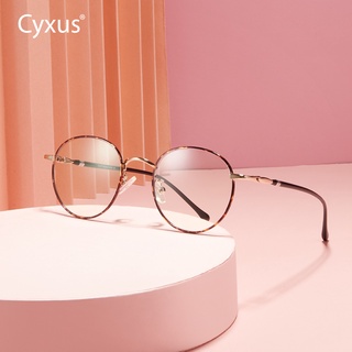 Cyxus เกาหลีรอบ Blue Light Blocking แว่นตาคอมพิวเตอร์กรอบโลหะแว่นตา Anti Eyestrain UV400 สำหรับผู้หญิงบุรุษแว่นตา 8213