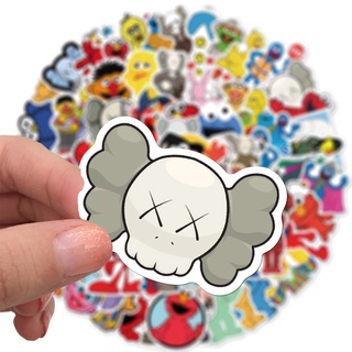 เซซามีสตรีท (芝麻街)KAWS Sesame Street  sticker สติกเกอร์กันน้ำรูปแบบที่แตกต่างกัน 50/100 ชิ้น