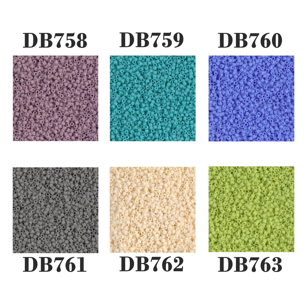 Delica 11/0 สีด้าน เม็ดบีด ลูกปัดแก้ว ทรงกระบอก Miyuki Beads