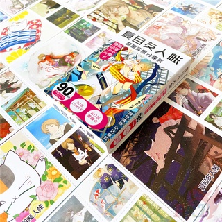 90 ชิ้น / กล่อง ✪ การ์ดโลโม่ ลายการ์ตูนอนิเมะ Natsume Yuujinchou ขนาดเล็ก ✪ โปสการ์ด ขนาด 6.2 ซม.*6.2 ซม. 30 ชิ้น และการ์ดโลโม่ ขนาดเล็ก 3 ซม.*3.1 ซม. 60 ชิ้น