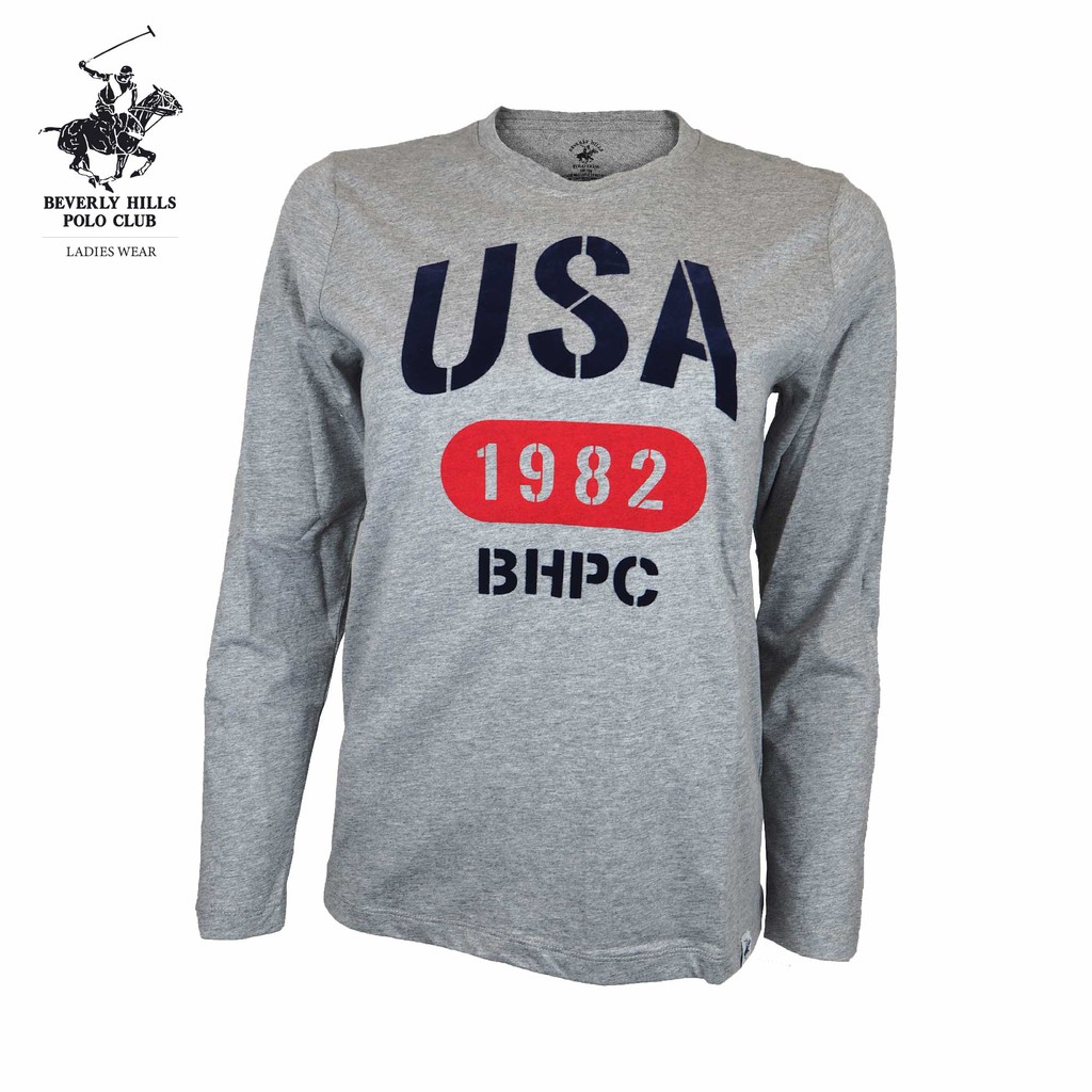 BHPC ผู้หญิงผ้าฝ้ายเสื้อกราฟิกแขนยาว