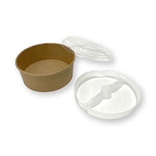 ชามกระดาษ 2 ชั้น 2 ช่อง 950 มล. x 25 ชิ้น101220Paper Bowl with Lid 2 Layers 2 Holes 950 ml x 25 Pcs Paper bowl 2 layers