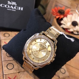 นาฬิกา COACH 14501700 WOMENS BOYFRIEND SMALL GOLD TONE BRACELET WATCH ของแท้