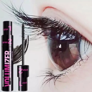 มาสคาร่าไฟเบอร์กันน้ำ4mlสีดำทำให้ขนตาหนาและยาวขึ้น(ใช้ได้ 2 แบบ)waterproof mascara 2 in 1 มาสคาร่าความงาม-6919