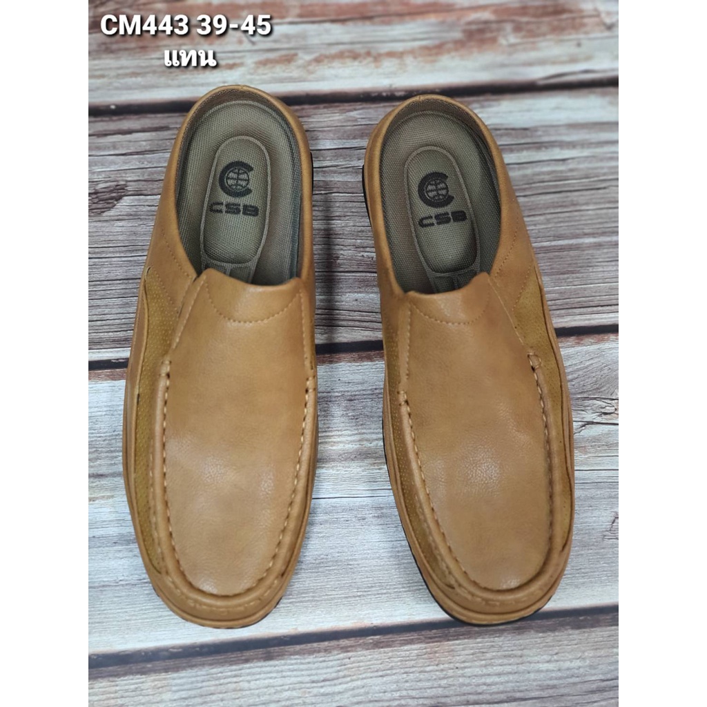 CM443รองเท้าหนังเปิดส้นมี3สีดำน้ำตาลแทนไซส์40-45ไซส์ปกติ