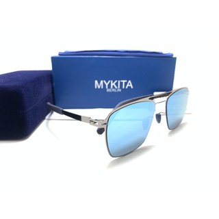 แว่นกันแดด MYKITA รุ่น FLAX COL.004 ขนาด 55-19 140 mm. สีปรอทฟ้า กันแดดดีเยี่ยม น้ำหนักเบาพิเศษ มาพร้อมอุปกรณ์ครบเซ็ตฟรี