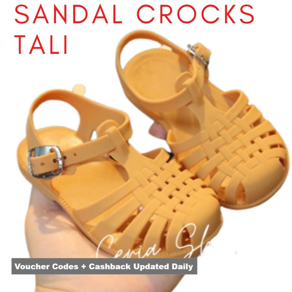 (2022) รองเท้าแตะ Croc Crocks ยางเจลลี่ สายรัดลาดเอียง นําเข้า คุณภาพ สําหรับเด็กทุกเพศ CROCCS