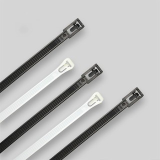 100PCS Nylon Plastic Releasable Reusable Cable Tie Zip Wraps Ratchet Ties Wire