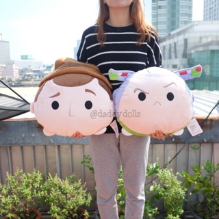 หมอนอิง กลม หน้า Woody วู้กดี้ &amp; Buzz Lightyear บัสไลท์เยียร์ Tsum Tsum ซูมซูม Toystory ทอยสตอรี่ 12นิ้ว