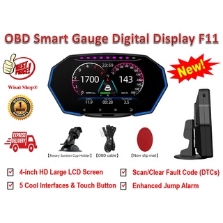 OBD2 สมาร์ทเกจ Smart Gauge Digital Meter / Head-up Display รุ่น F11 พร้อมคู่มือภาษาไทยและการรับประกัน