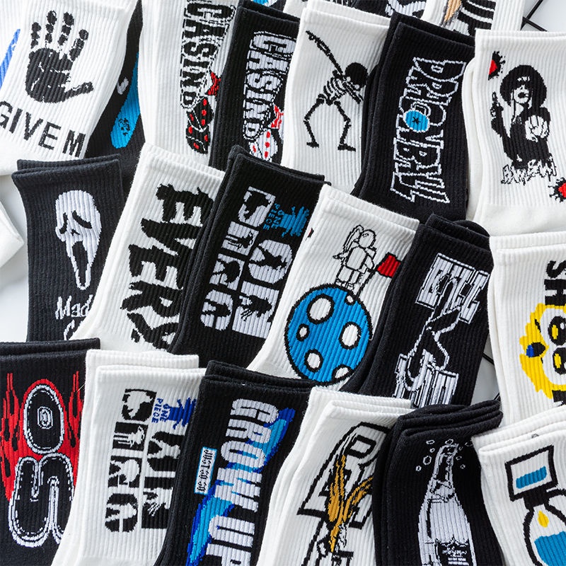 Fashion New Ins Style Basketball Men's Socks Gotton Hip-hop Women's Sports Socks High-quality Haraju