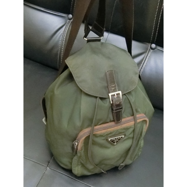 PRADA  Backpack Bag ของแท้มือสอง เป้สีเขียว