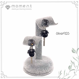 Moment ต่างหู A0017-B ก้านเงินแท้ 92.5% Nickle Free