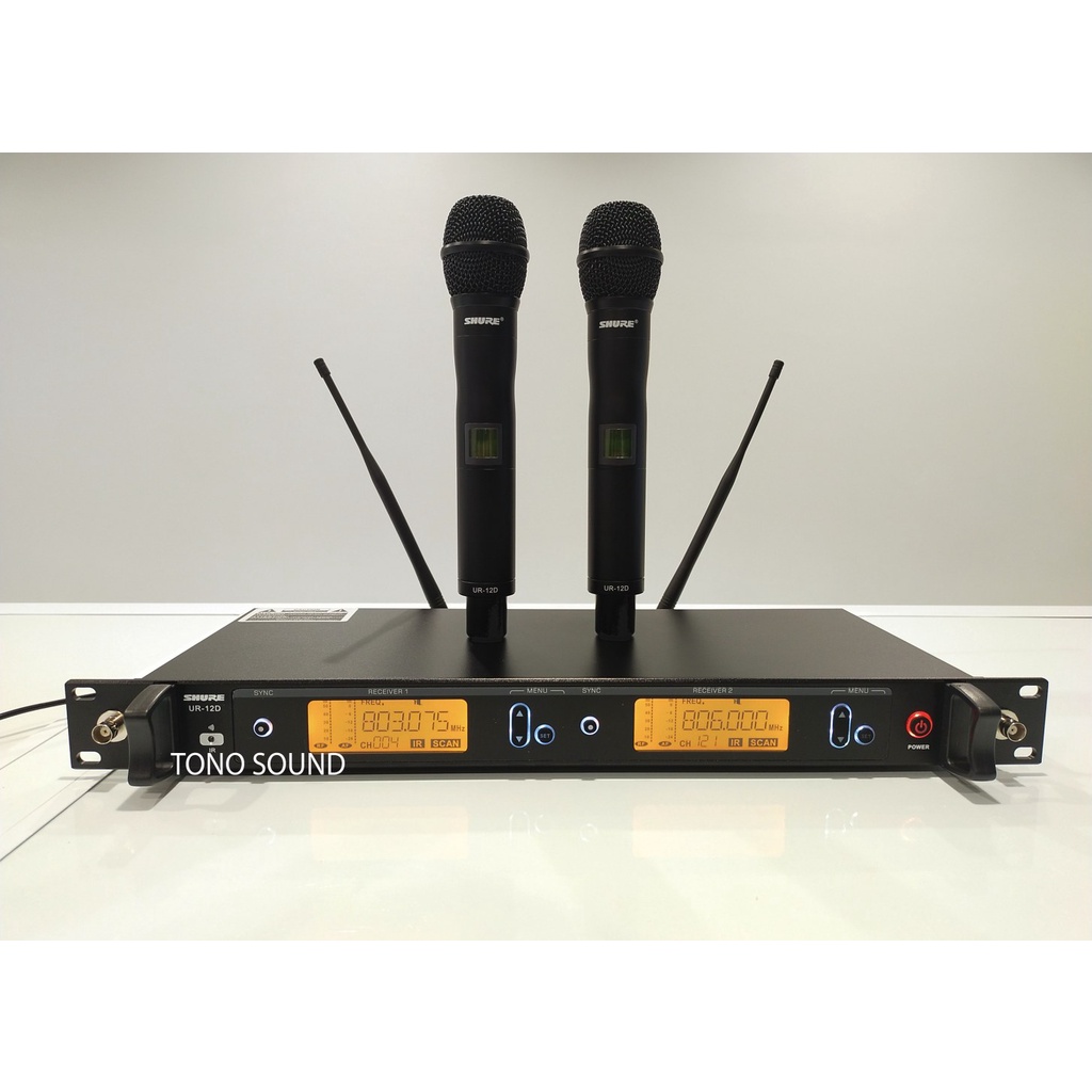 UR12D รุ่นท๊อป สุด （ความถี่ใหม่ 803-806）ไมค์ลอยคู่ไร้สายชัวร์ สัญญาณไกลเมตร เปลี่ยนความถี่ได้ตัวไมค์เป็นอลูมิเนียม