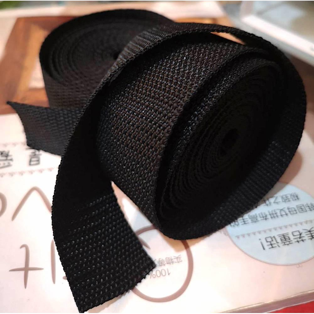 1.5inch 90cm 1pcs 8T362812 เทป สายกระเป๋า PP สายไนล่อน สีดำ สำหรับทำสายกระเป๋า ขนาด (1.5นิ้ว) 38 mm 