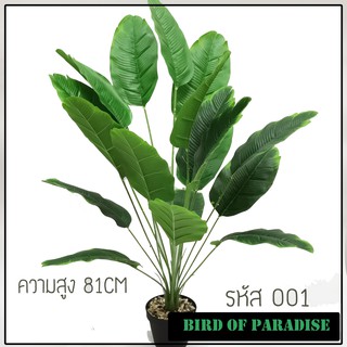 (พร้อมส่งทั้งกระถาง)ต้นไม้ปลอม Bird of Paradise หรือต้นปักษาสวรรค์ สูง81CM. รหัส 001