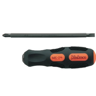 KOKEN 168C ไขควงหัวสลับ แบน-แฉก #2X6mm.-6"