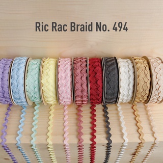 MOMOTARA No. 494 เทปถัก Braid เทปถัก Braid ซิกแซก Ric Rac Braid ขนาด 1.3 CM ยาว 36 หลา