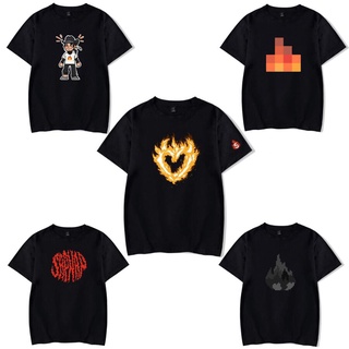 T-shirt  เสื้อยืด พิมพ์ลายกราฟิก Sapnap 4 Million Flame Heart สําหรับผู้ชายS-5XL