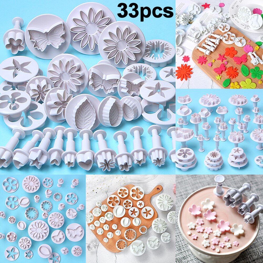 ชุดแม่พิมพ์เค้ก คุกกี้ ดอกไม้ ขนมหวาน 33 ชิ้น