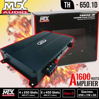 💥ขายส่งถูกสุด💥เพาเวอร์แอมป์รถยนต์ MTX รุ่นTH650.1D  สุดยอดพาวเวอร์แอมป์คลาสดีกำลังขับ 1300วัตต์