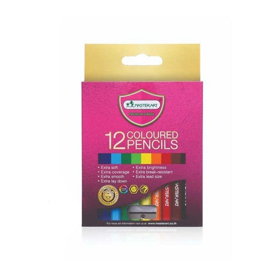 สีไม้มาสเตอร์อาร์ต 12 สี แบบสั้น  Master Art