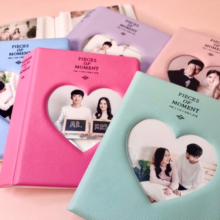 🇹🇭64รูป อัลบั้มโพลารอยด์ 2x3นิ้ว หนังลายหัวใจ ฟรุ้งฟริ้ง พาสเทล ของขวัญ