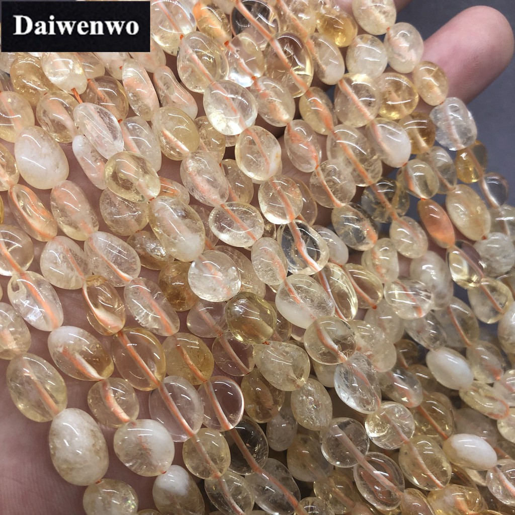 ลูกปัดหินควอตซ์ธรรมชาติ 5A รูปกรวด ทรงไม่สมมาตร DIY