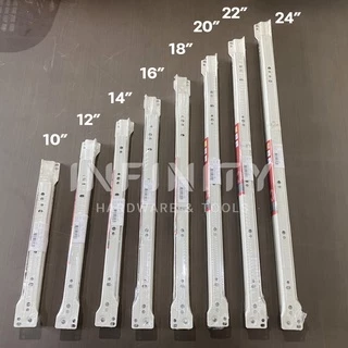 Hafele รางลิ้นชักระบบลูกล้อตอนเดียว (รับใต้) ขนาด 10"-24"