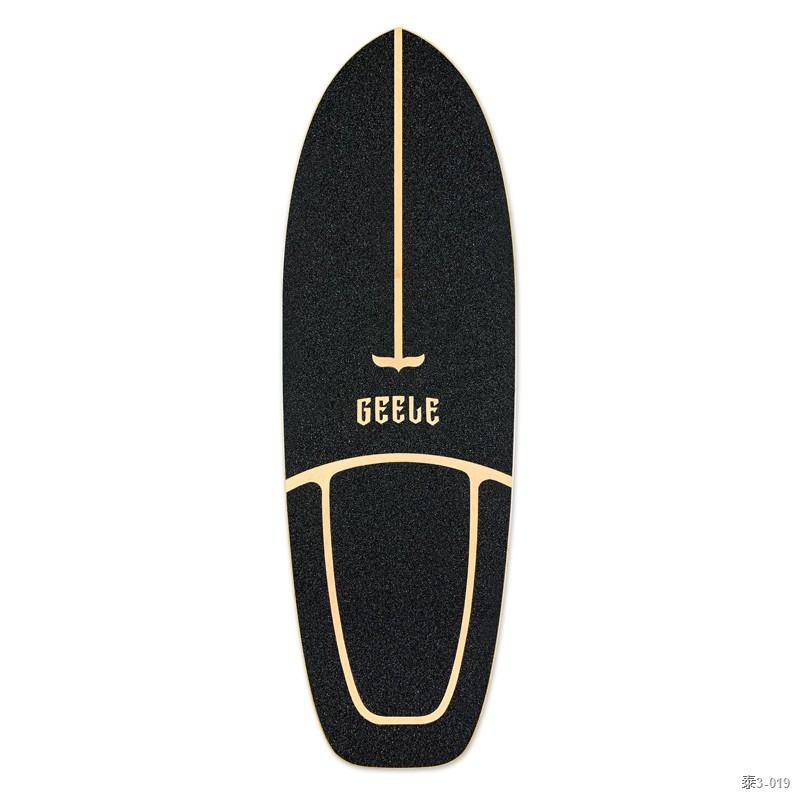 ☬✧﹍สเก็ตบอร์ด Geele land surf skateboard single-turn fish board กระดานไม้เมเปิ้ลพื้นผิวไม้กระดานถนนขัดเงาบวกพื้นผิวกระด