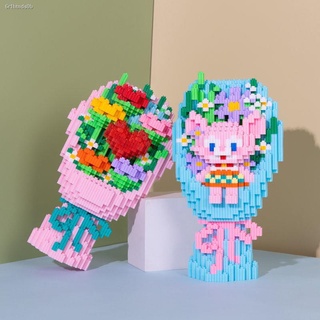 ดอกไม้ปลอมไหว้พระ ของขวัญ ของขวัญรับปริญญา เลโก้ดอกไม้ เลโก้ดอกไม้ ของขวัญปีใหม่ เข้ากันได้กับ Lego Net Red Violent Bear