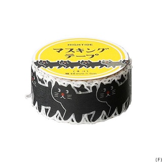 HIGHTIDE New Retro Masking Tape F Cat (HDZ030-F) / เทปตกแต่งสไตล์เรโทร ลายน้องแมว แบรนด์ HIGHTIDE จากประเทศญี่ปุ่น