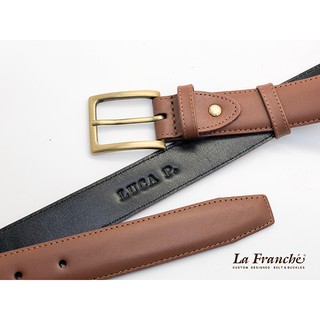 La Franche - Working Belt เข็มขัดหนังวัวแท้ Nappa สีน้ำตาล พร้อมหัวเข็มขัดทองเหลือง  #2W0044