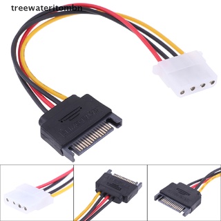 (Tt) อะแดปเตอร์สายเคเบิ้ล SATA to IDE 15 Pin SATA Male to Molex IDE 4 Pin Female