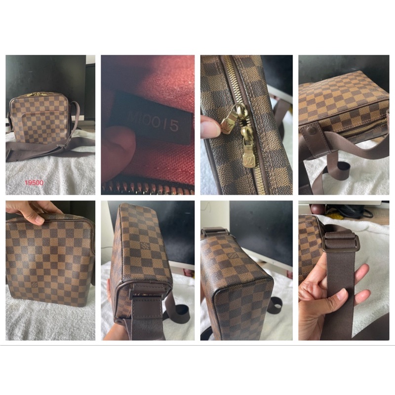 กระเป๋า  LV Olav Damier PM แท้ สภาพ ใหม่ หนังแคนวาสแข็งเป็นทรง ลายตารางสีเด่นชัดเจน