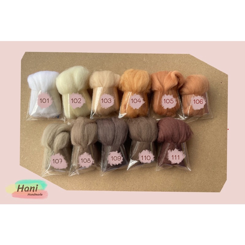 ใยขนแกะขนาด 10 กรัม เซต 1 พร้อมส่ง สีใหม่มาแล้วนะคะ 😊😊