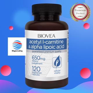 BIOVEA ACETYL L-CARNITINE &amp; ALPHA LIPOIC ACID 650 mg / 120 Vegetarian Capsules