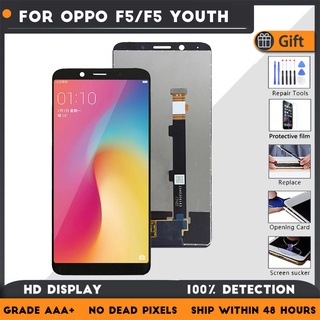 แผงหน้าจอสัมผัสดิจิทัล LCD 6.0 นิ้ว พร้อมกรอบ แบบเปลี่ยน สําหรับ OPPO F5 F5 Youth OPPO F5 Youth